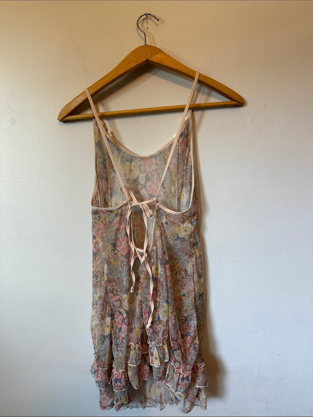 Vintage Sheer Floral Slip Dress Soft Girl 90s Chic - Picture 5 of 9